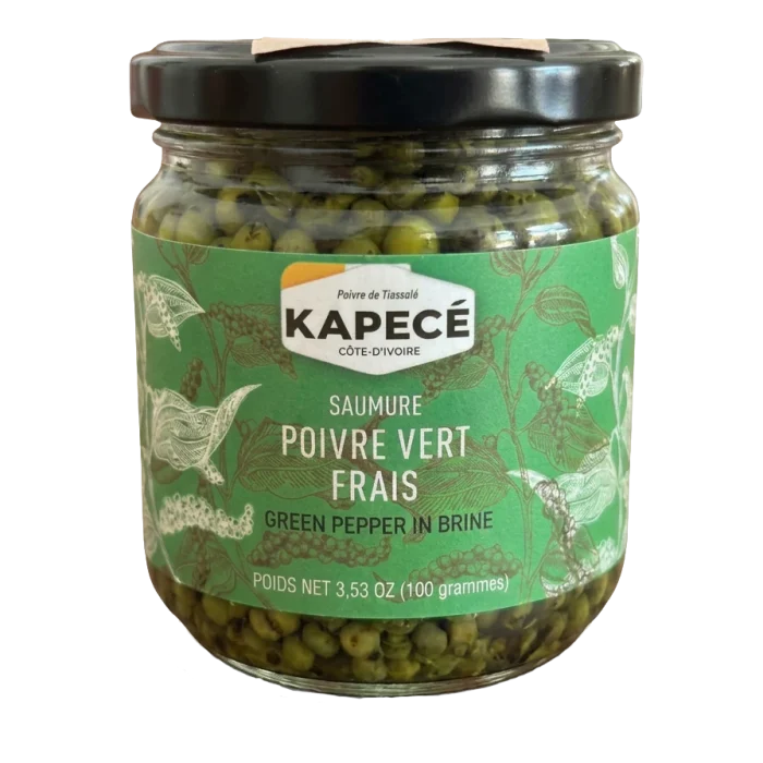 Poivre vert frais en saumure Kapecé, eau et fleur de sel, 100 g