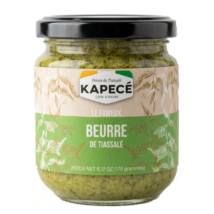 Beurre de Tiassalé 145 g, condiment aromatique au poivre vert frais, oignon, ail et persil